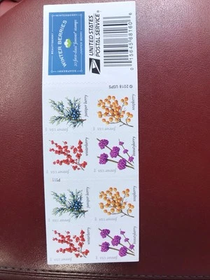 Winter Berries Sheet of 20 Forever Stamps - Image 1 of 2