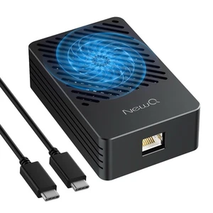 NEWQ Upgraded 10GbE Ethernet Adapter, Thunderbolt 3/4/5, Built-in 113°F Black - Afbeelding 1 van 1