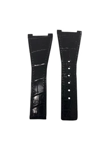 Omega schwarz Kroko Armband original - Bild 1 von 2