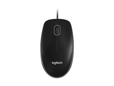 Logitech B100 Full Size USB Corded Optical Mouse Black Plug and Play - Image 1 of 4