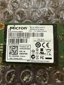 Micron M550 256GB mSATA SSD MTFDDAT256MAY Dell 0R0P9R SATA 6Gb/s - Testato - Foto 1 di 1