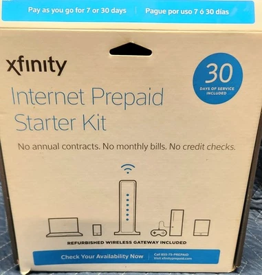XFINITY HOME INTERNET MODEM STARTER KIT Prepaid * Used / No Battery (Q) - Image 1 of 4