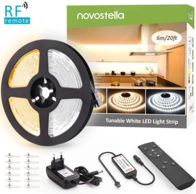 Novostella LED Streifen 6/12m Weiß/Kaltweiß Licht Strip Band mit Fernbedienung - Bild 1 von 4