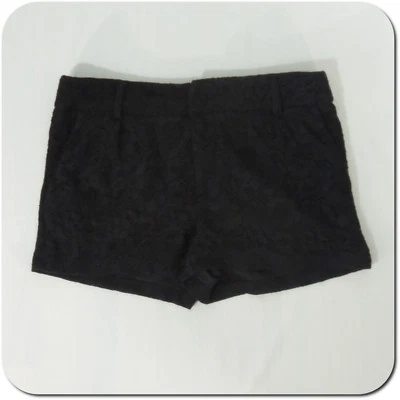 Pantalones Cortos de Encaje FOREVER 21 S PEQUEÑOS para Mujer Junior Negro Floral Foto 1 de 4