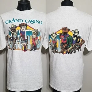 Vintage Grand Casino Mississippi T-Shirt XL Western Cowboy Katzen Einzelnaht - Bild 1 von 17
