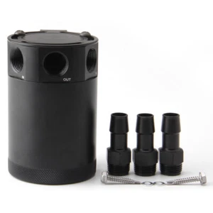 3-Port Oil Catch Can Baffled Reservoir Tank Air-Oil Separator Baffled Aluminum - Picture 1 of 14