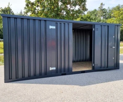 Gerätehäuschen Gartenbox Gartencontainer Gartenschuppen Lagerbox 5m RAL7021 - Bild 1 von 4