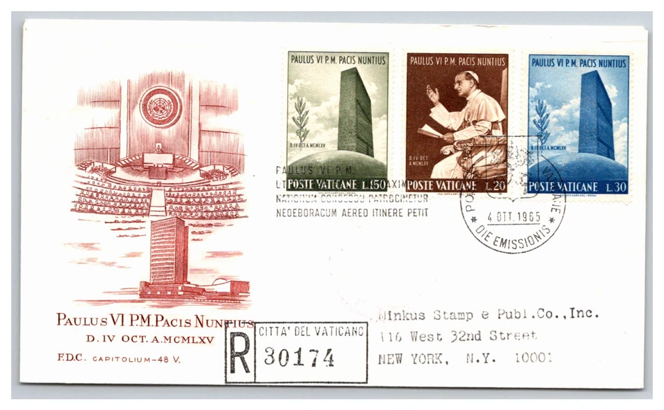 VATICAN Caché Sin Dirección Sin Sellar Primer Día de Emisión Cubierta V28 Foto 1 de 1