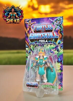 MATTEL Masters of the Universe Origins Turtles of Grayskull TEELA US Card MotU (A)