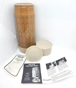 Aladdin Thermos Bottle 1 Quart WM4060 Vintage Brown Plaid Wide Mouth Best Buy - Picture 1 of 9