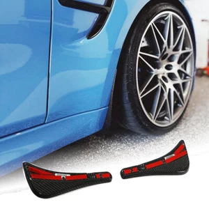 For BMW M3 F80 F82 F83 M4 Real Carbon Fiber Front Splash Guards Arch Mud Flaps - Picture 1 of 15