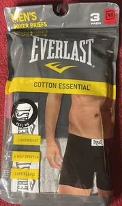 3 pc Everlast Men Boxer Briefs Soft Underwear Navy Blue Black Grey Medium 32-34 - Picture 1 of 10