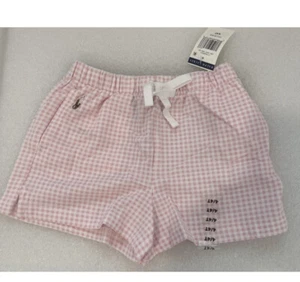 Polo Ralph Lauren Shorts Pony Logo Girls Pink/white Size 5 #95 - Picture 1 of 5