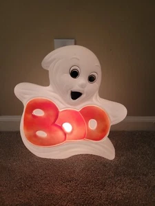 VTG Blow Mold Halloween Decoration Boo Ghost Light Up Grand Venture Spooky - Picture 1 of 19
