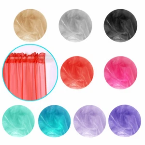 Par de cortinas transparentes de organza de bolsillo de caña 150 x 213 cm - Imagen 1 de 11