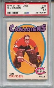 1971 O-Pee-Chee OPC Hockey #45 Ken Dryden Rookie Card Graded PSA 7.5 Nr MINT+ - Picture 1 of 2