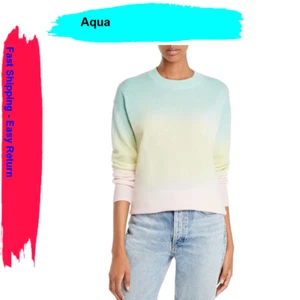 AQUA Women's Cashmere Ombre Cashmere Sweater Sky Multi S - Picture 1 of 2