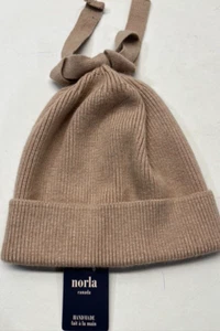 NORLA CANADA Alpaca Wool Blend Warm Beanie Womens Tan OS Hand Made in Canada NWT - Picture 1 of 4