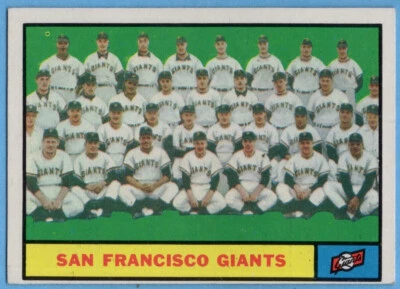 1961 Topps 167 San Francisco Giants EX MISCUT Willie Mays McCovey Marichal A9328 - Image 1 of 2