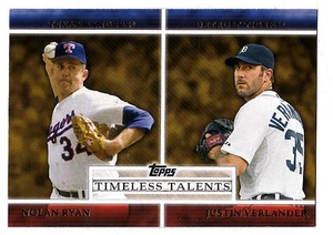 2012 Topps Timeless Talents #5 Nolan Ryan (Rangers)/Justin Verlander (Tigres) - Imagen 1 de 1