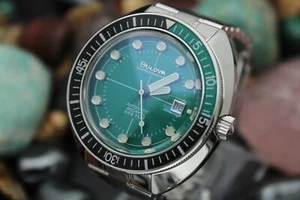 Men's BULOVA Oceanographer Snorkel 666Ft Ref. 96B322 Stainless Steel Diver Watch - Picture 1 of 6