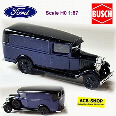 Ford Modello Aa Furgone 1931 Blu + Nero 1:87 Busch 47700 - Immagine 1 di 4