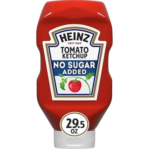 Heinz No Sugar Added Tomato Ketchup 29.5 oz Squeezable Bottle Thick Rich - Picture 1 of 4