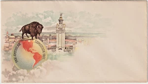 Exposición Panamericana 1901 ilustración a color cubierta sin usar Feria Mundial de Nueva York (h335) - Imagen 1 de 2
