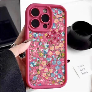 Flowers Case For iPhone 15 14 13 12 11 Pro Max XS XR 8 Shockproof Silicone Cover - Picture 1 of 20