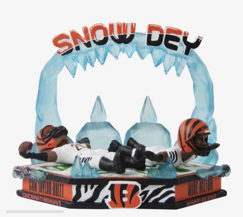 Cincinnati Bengals Snow Dey Who Dey Mini Bobblehead Scene FOCO 75/100 Cover