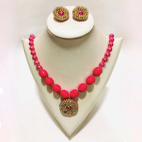 VETEMENTS Collana e orecchini artigianali gioielli di lusso oro e rosa set completo