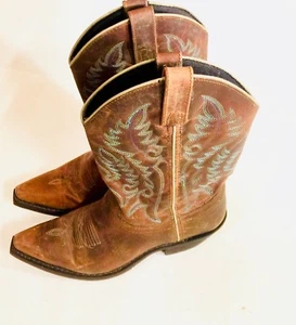 LAREDO Women's Brown Leather Western Cowboy Boots 6.5 M - Picture 1 of 6