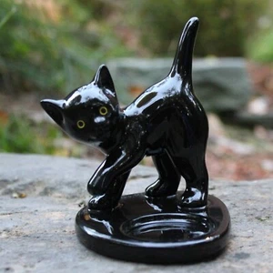 PartyLite Black KITTEN KATTY Tealight Holder #P90460 - Glossy NIB HALLOWEEN CAT - Picture 1 of 6