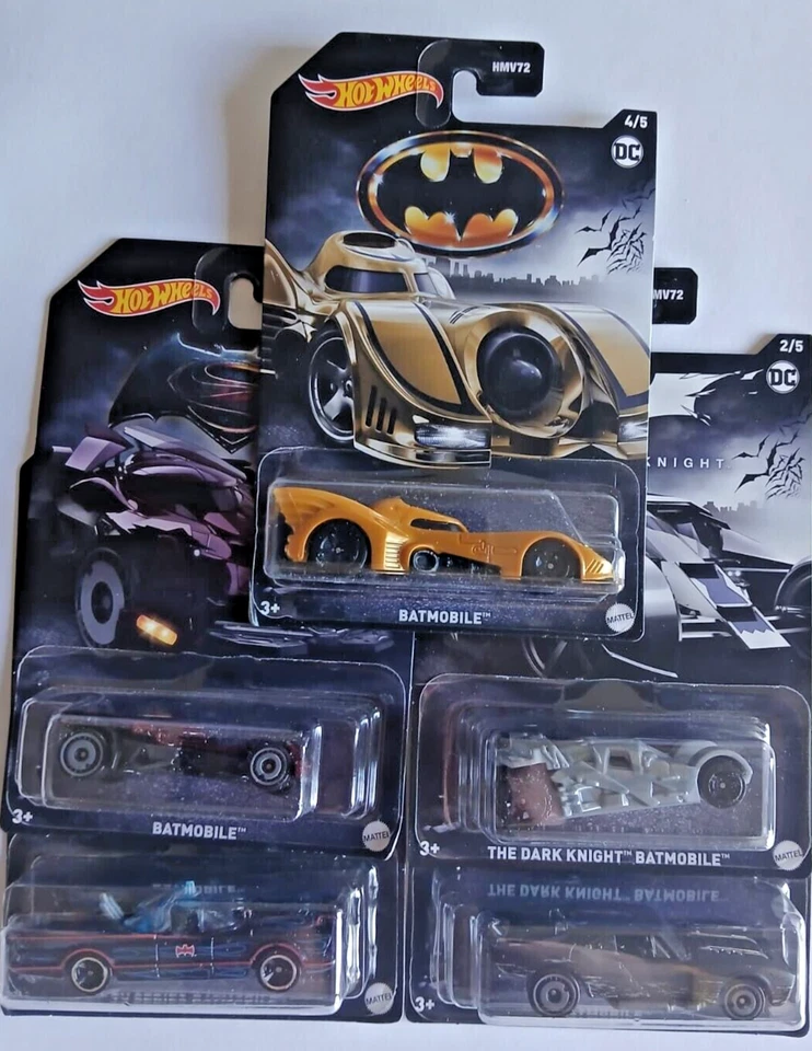 HOT WHEELS BATMAN HMV72 - BATMOBILE SERIE COMPLETA (5 PEZZI) - [7D] - Immagine 1 di 1