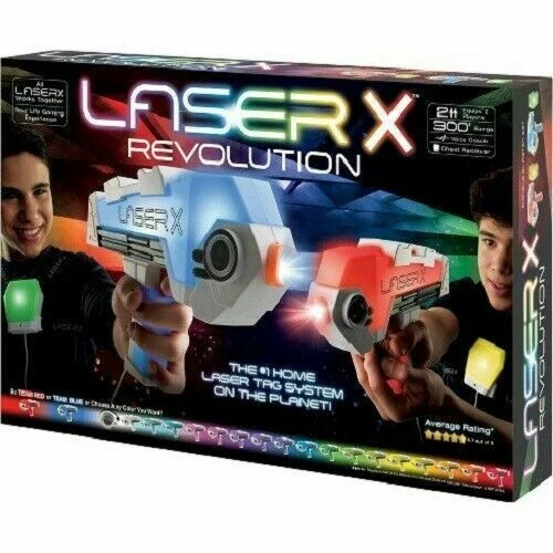 Laser X Two Player Revolution Double Blasters Battery Operated Laser Tag Gaming Set 88046