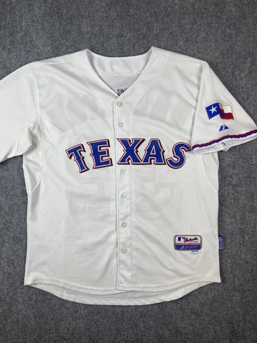 Majestic Texas Rangers Baseball Jersey Size 50 White Josh Hamilton #32 MLB Cover
