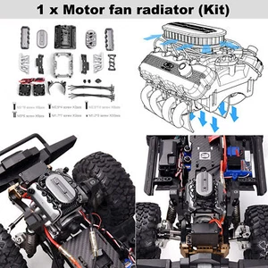 Für 1/10 TRAXXA Trx-4 TRX6 SCX10 RC Auto V8 Motor Motor Motorhaube Lüfter Kühler Teile - Bild 1 von 9