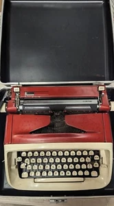 60er Jahre Vintage Royal McBee Schreibmaschine Deep Maroon Red - Bild 1 von 8