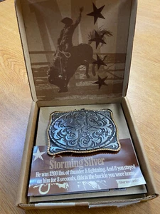 Vintage Storming Silver Belt Buckle - Picture 1 of 3