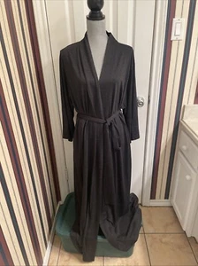 Natori Shangri La Robe Black S88274 Size L Lightweight Soft Jersey Kimono Sleeve - Picture 1 of 6