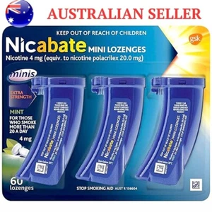 Nicabate Mini Lozenges 4mg Nicotine Mint Stop Smoking Aid 60 Lozenges - Picture 1 of 11