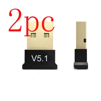 2pcs Trasmettitore Bluetooth USB 5.1 Ricevitore Audio Dongle Adattatore Wireless PC - Immagine 1 di 4