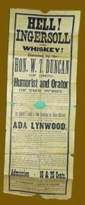 Broadside Coronel Robert G. Ingersoll & W.T. Duncan Brooklyn, Nueva York 1880 - Imagen 1 de 4