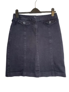 LAURA ASHLEY Skirt Size 12 Navy / Dark Blue Denim 30 W A Line - Picture 1 of 7