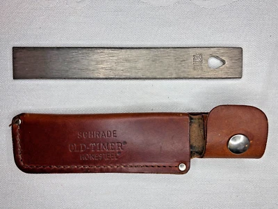Piedra de afilar vintage Schrade EE. UU. HS-1 con funda original Foto 1 de 4