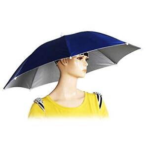 Umbrella Hat Elastic Folding Compact UV And Rain Protection Headwear 26 Inch