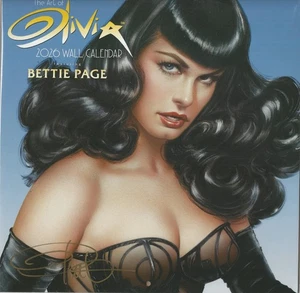 The Art of Olivia De Berardinis Bettie Page  2026 Wall Calendar SEALED NEW - Picture 1 of 2