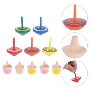10 piezas Divertidas Tops Juguete Madera Niños Pequeños Juguetes (Color Aleatorio) Tops de Madera - Imagen 1 de 12