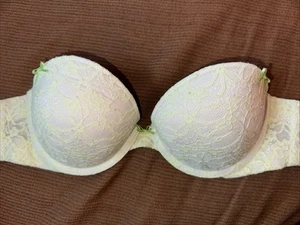 American Eagle AERIE Bra 32b MIA Strapless Removable PUSH UP Inserts Lime Green - Picture 1 of 9