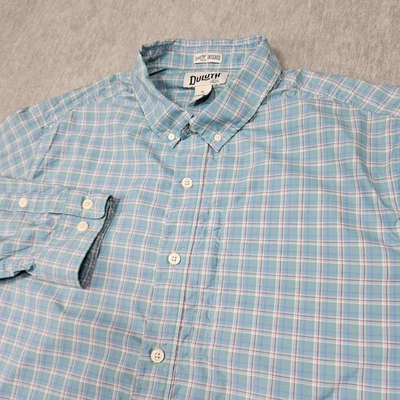 Camisa Duluth Trading Para Hombres XL Armaquillo Cuadros Abotonada Rendimiento Desconectada Foto 1 de 4